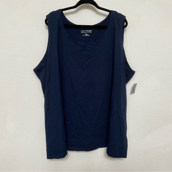 Catherines Tops - NWT Catherines Suprema Collection Dark Blue Thick Strap Tank Top Size 5X